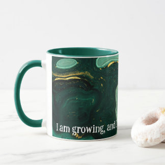 Mug Marbre d'Affirmation Positive Vert/Or