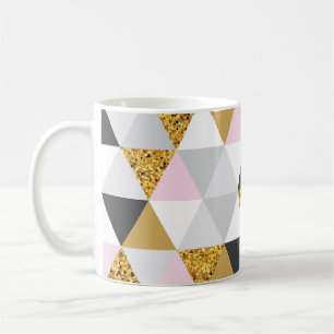 Mug Marbre doré, texture géométrique transparente
