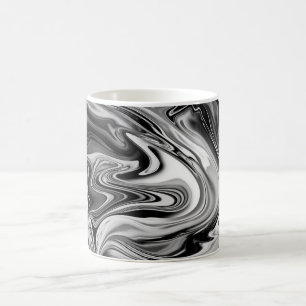 Mug Marbre élégant 7 - liquide noir et blanc