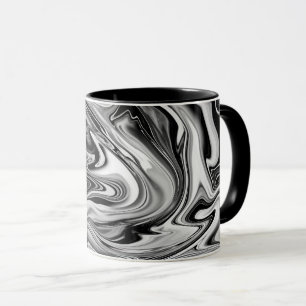 Mug Marbre élégant 7 - liquide noir et blanc