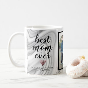 Mug Marbre élégant moderne Best Mom Ever Photo Colla