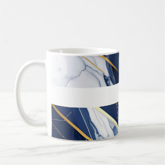 Mug Marbre géométrique bleu marine et or de luxe