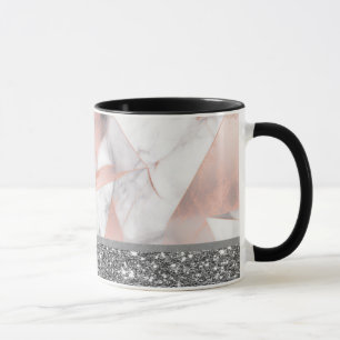 Mug Marbre géométrique Rose or tendance