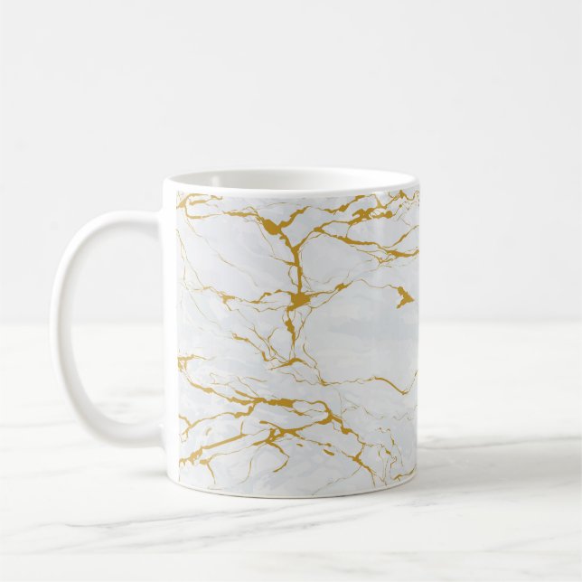 Mug Marbre Golden Texture Motif sans couture (Gauche)