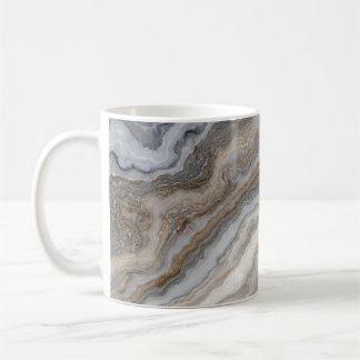 Mug Marbre gris bouclé : Veines dorées