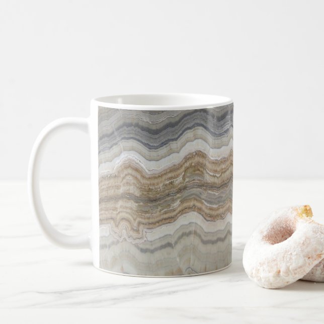 Mug marbre gris brun scandinave minimaliste (Avec donut)