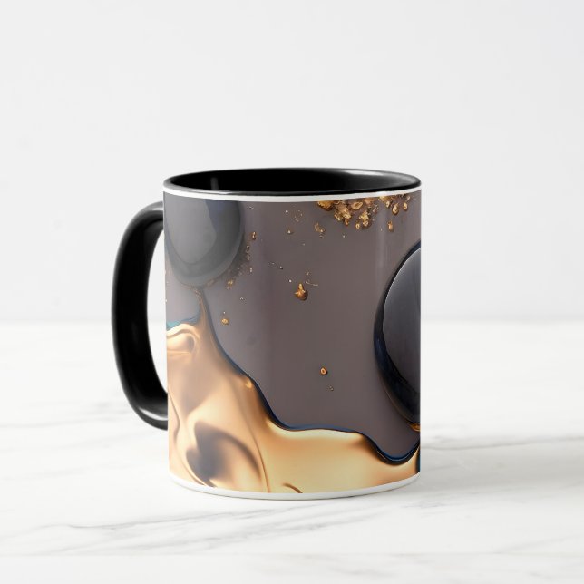 Mug Marbre Liquide Or de Minuit (Devant gauche)
