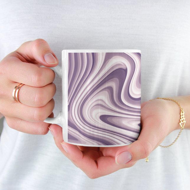 Mug Marbre Liquide Violet Abstrait (Créateur téléchargé)