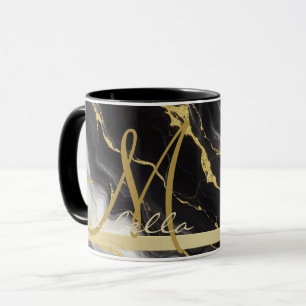 Mug Marbre minimaliste moderne en or noir