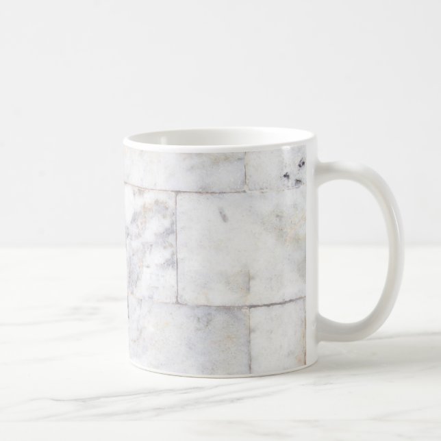 Mug marbre motif céramique blanche et marron (Droite)