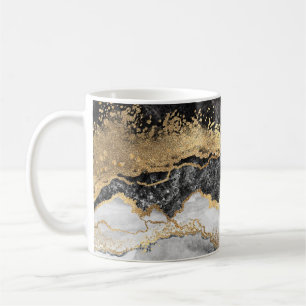 Mug Marbre noir avec or assez
