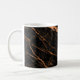 Mug marbre noir avec veines dorées, marbre emperador n
