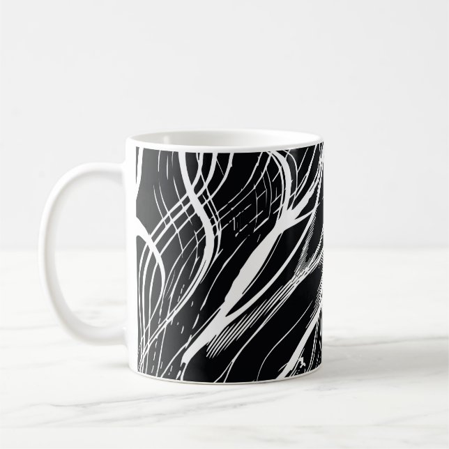 Mug Marbre noir blanc : Vintage Abstrait (Gauche)