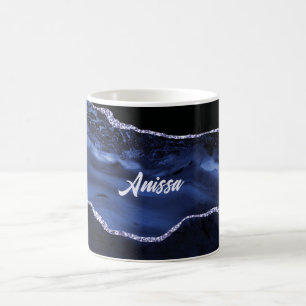 Mug Marbre noir et bleu