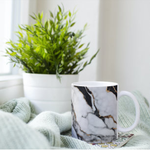 Mug Marbre or noir et blanc tendance