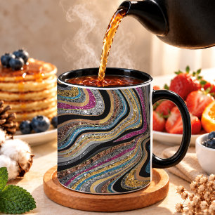 Mug Marbre pailleté glamour artistique féminin