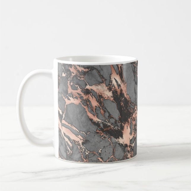 Mug Marbre rose gris or design moderne (Gauche)