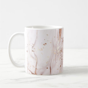 Mug Marbre Rose or : Abstrait liquide.