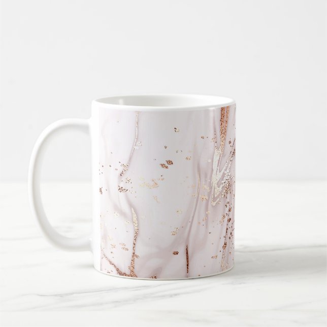 Mug Marbre Rose or : Abstrait liquide. (Gauche)
