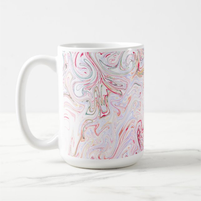 Mug Marbre Tourbillonnant Fluides Rose Vibrant Art Abs (Gauche)