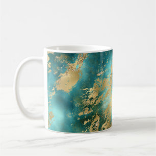 Mug Marbre Vert Turquoise Or