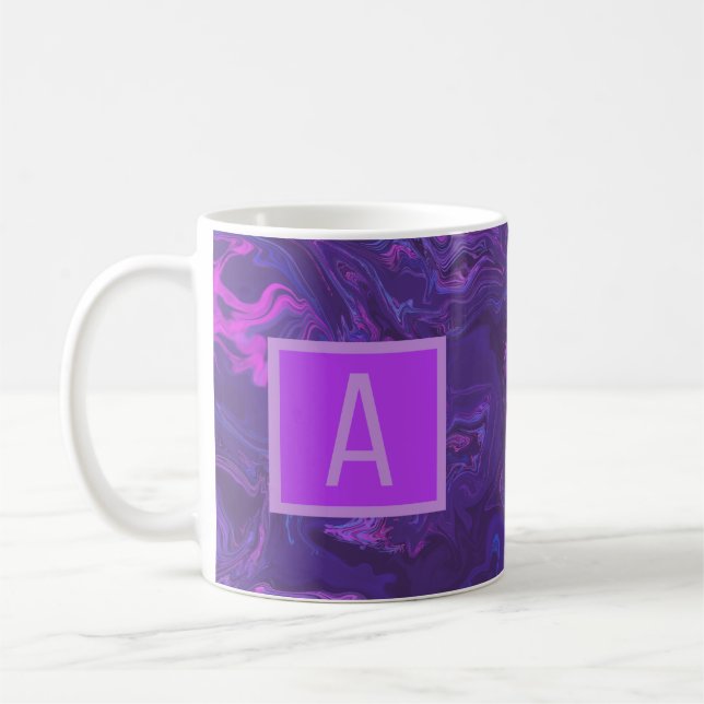 Mug Marbre violet moderne Abstrait (Gauche)