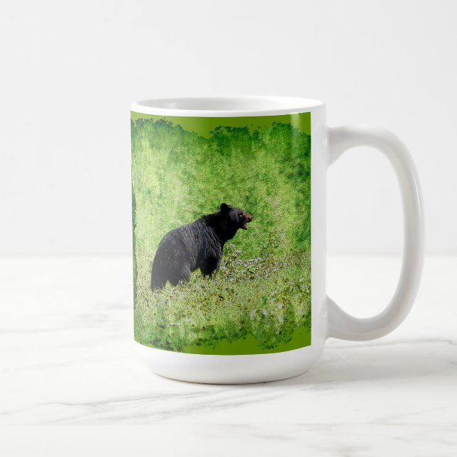 Mug Marche de l'ours noir dans l'art de l'herbe (Droite)