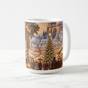Mug Marché de Noël vintage, vacances de voyage en Euro