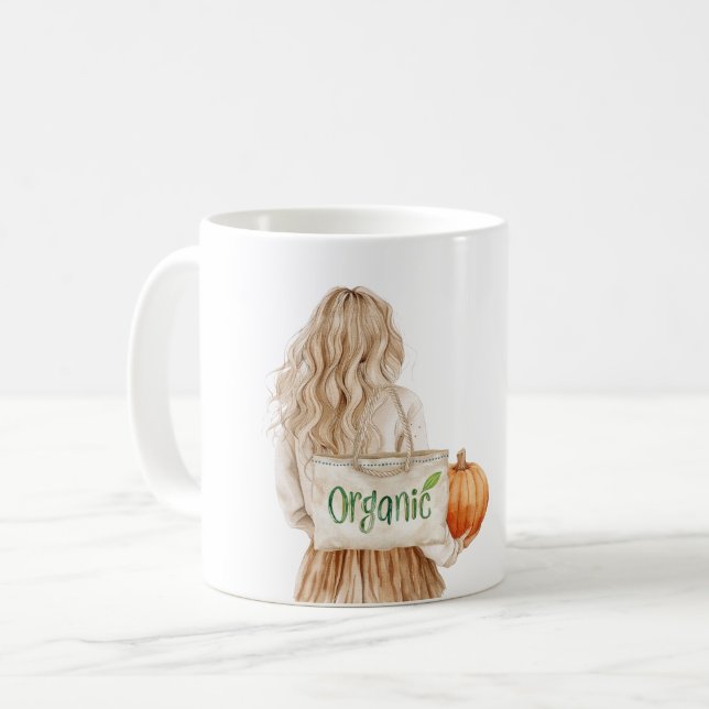 Mug Marché de producteurs bio Fille Blonde  (Devant gauche)