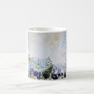 Mug Marché des Arbres de Noël en Russie (Boris Kustodi