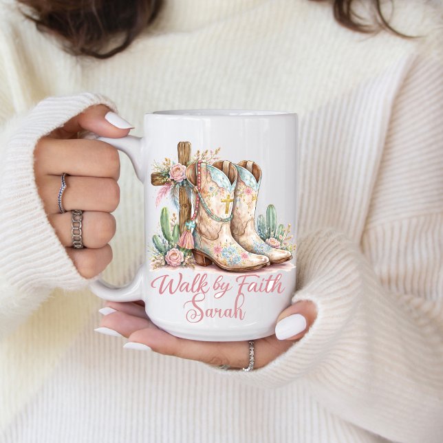 Mug Marche Par La Foi Personnalisé (Walk by Faith coffee mug. )