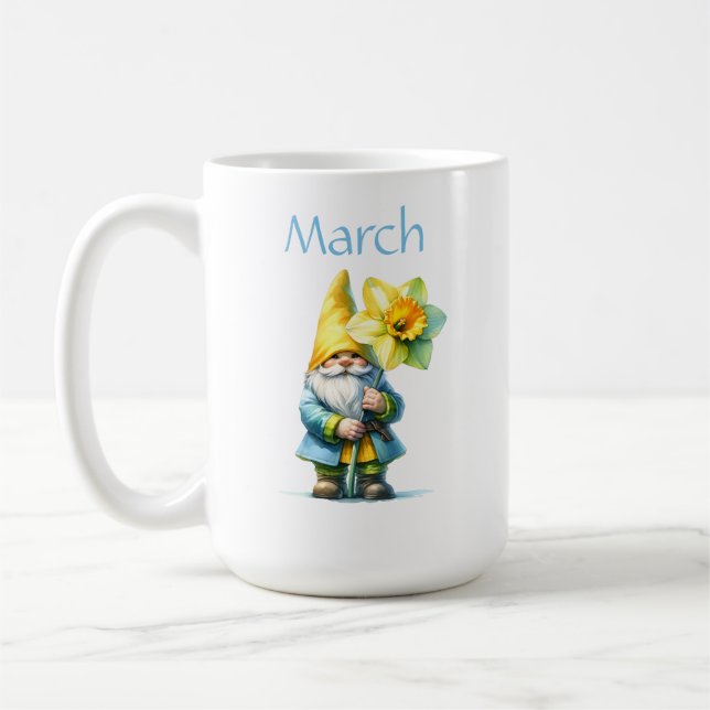 Mug Marche personnalisée Mois de naissance Jardin Gnom (Gauche)