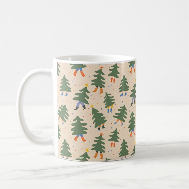 Mug Marche Whimsical Motif des arbres de Noël (Gauche)
