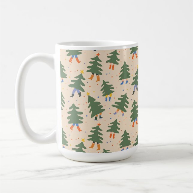 Mug Marche Whimsical Motif des arbres de Noël (Gauche)