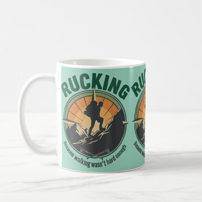 Mug Marcher avec un sac à dos parce que marcher n'étai (Gauche)