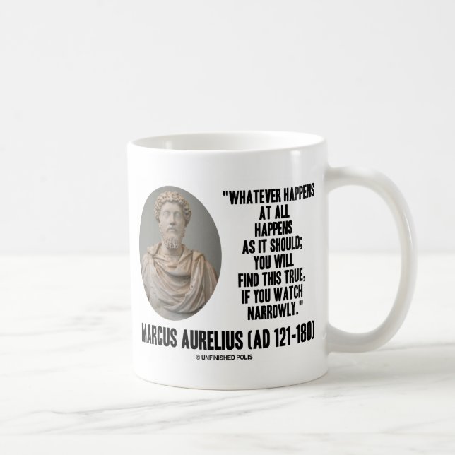 Mug Marcus Aurelius Quoi Qu'Il Arrive, Ça Arrive (Droite)