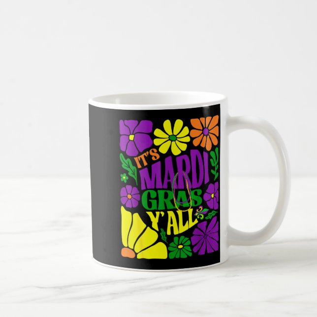 Mug Mardi gras à tous fleurs violettes vertes femmes (Droite)