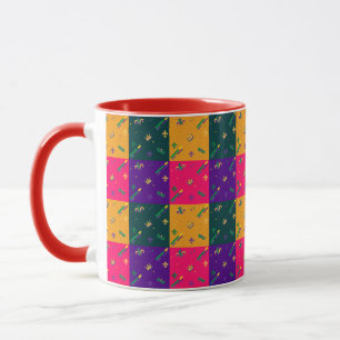 Mug Mardi Gras Carnaval Arlequin Fleur de Lis Diamond