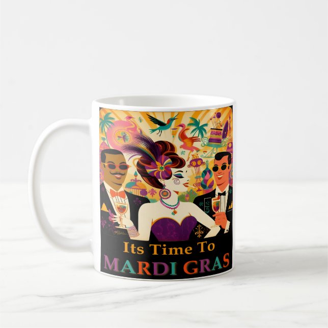 Mug Mardi Gras Cocktail Party du milieu du siècle (Gauche)