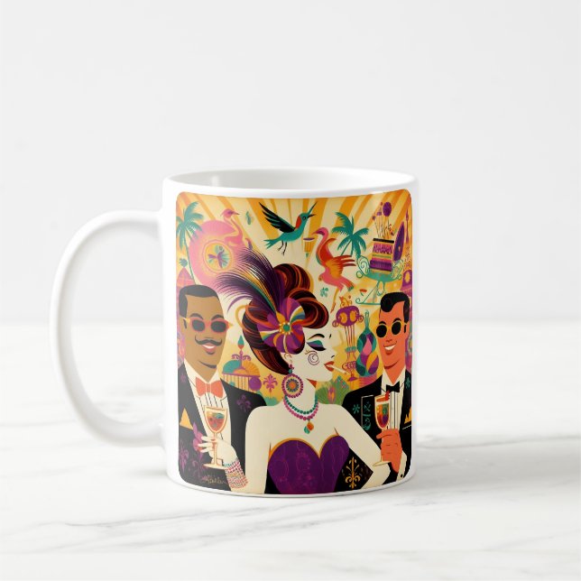Mug Mardi Gras Cocktail Party du milieu du siècle (Gauche)