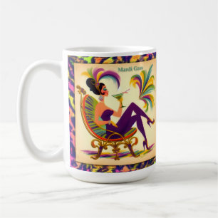 Mug Mardi Gras Femme Au Milieu Du Siècle Avec Martini