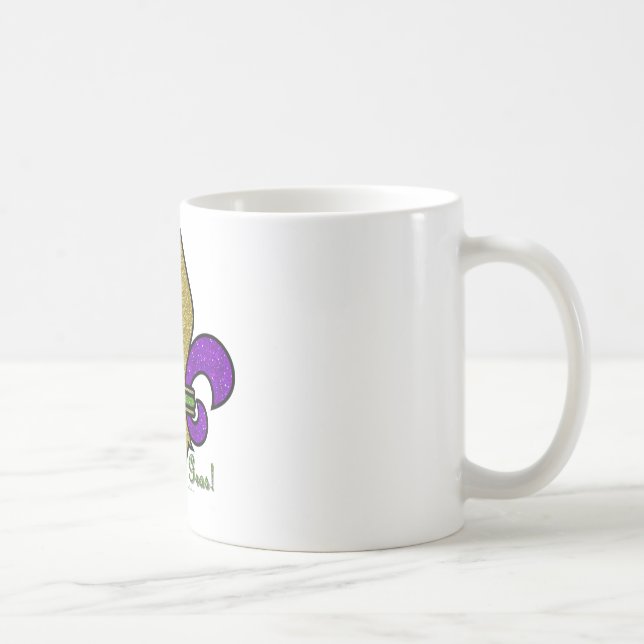 Mug Mardi Gras Fleur De Lis Coloré (Droite)