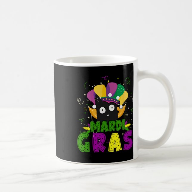 Mug Mardi Gras Funny Chat Noir Portant Clown Chat Mard (Droite)
