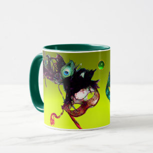 Mug MARDI GRAS MASQUERADE MASQUERS MASQUES JAUNE Topaz