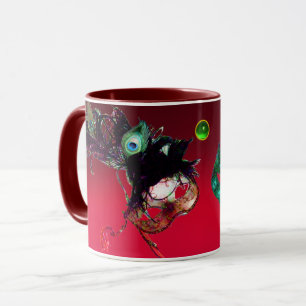 Mug MARDI GRAS MASQUERADE MASQUERS MASQUES Red Burgund