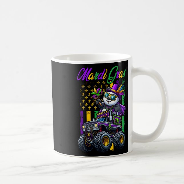 Mug Mardi Gras Panda Seul Sur Perles De Camion Monstre (Droite)