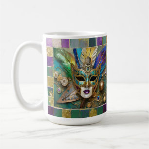 Mug Mardi Gras Troisième Oeil Gold Céramique Masque