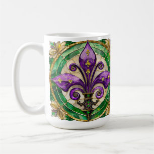 Mug Mardi Gras Vitrail Fleur di lis