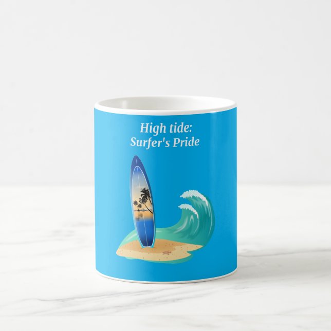 Mug "Marée haute : la fierté du surfeur" aventure océa (Centre)
