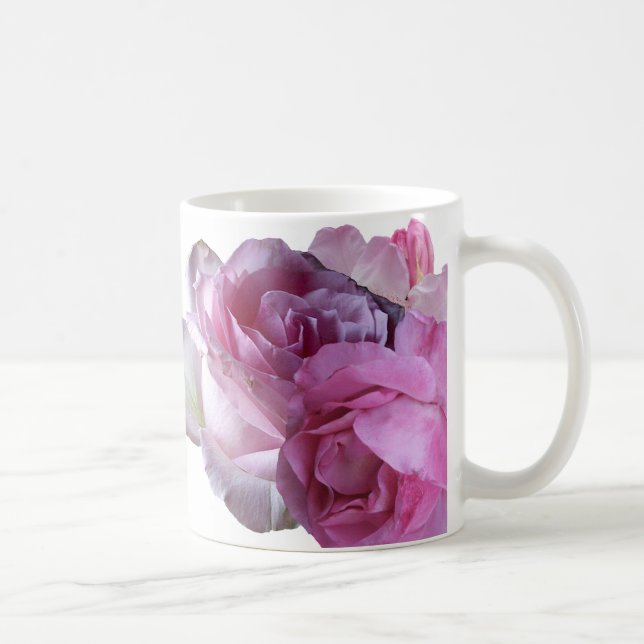 Mug Margaret nom personnalisable rose fleurs boho (Droite)
